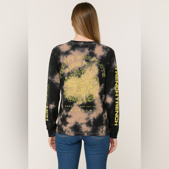 Twenty One Pilots 2019 Sahlo Folina Bandito Tour Tie Dye Long Sleeve Band Tee - Picture 3 of 15